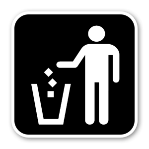 International symbol for throwing rubbish - StickerApp