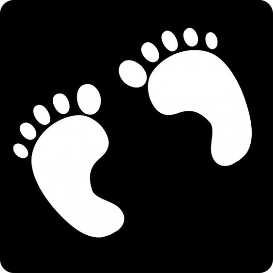 Baby footprint clipart black and white