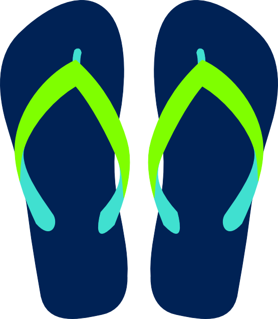 Flip Flop Black And White Clipart