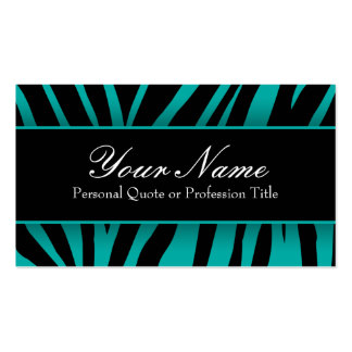 Teal Black Zebra Business Cards & Templates | Zazzle