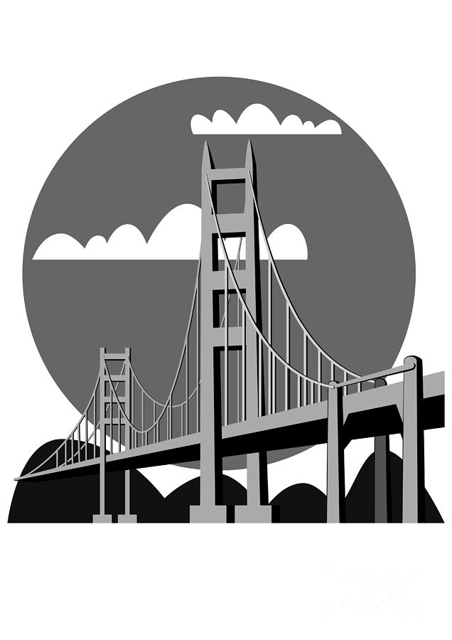 Golden Gate Bridge - Vector Digital Art by Michal Boubin - Golden ...