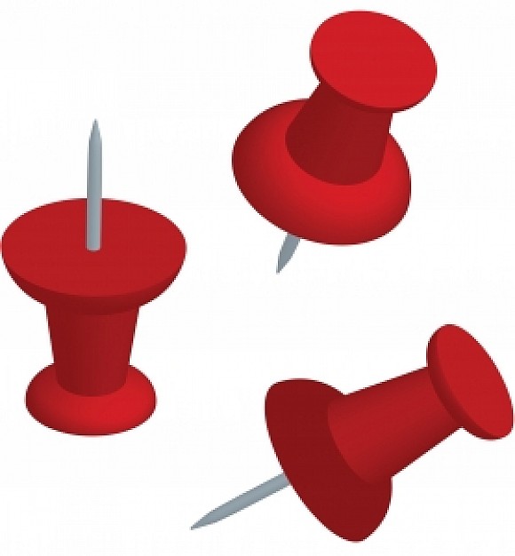 Push Pins 3D - Set 2 - Red | Download free Photos