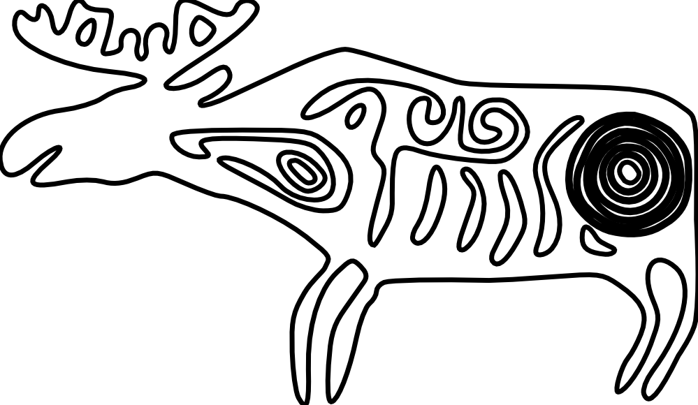 raindeer reindeer boobaloo elk black white line ...