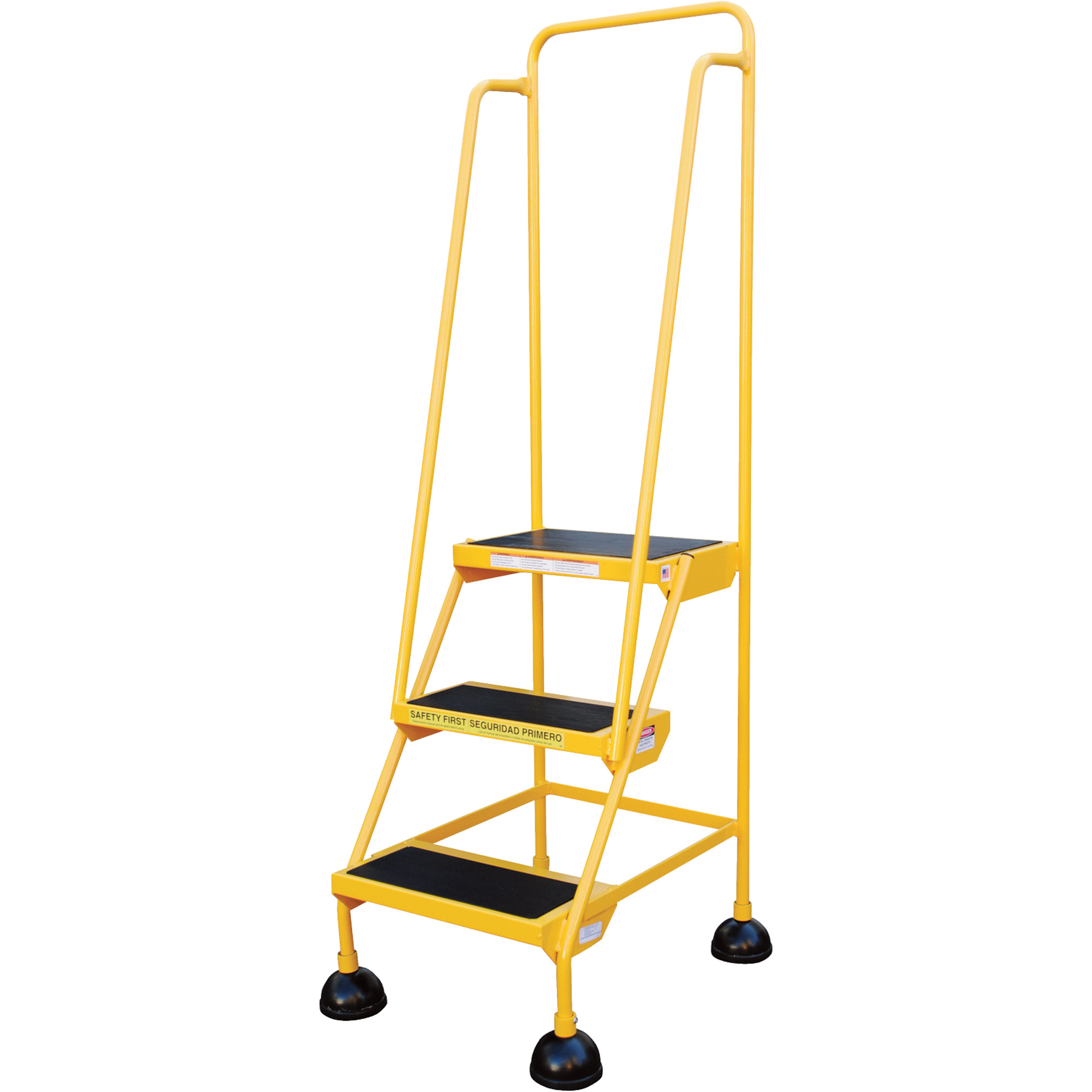 Vestil Commercial Rolling Ladder — Spring Loaded, 3 Steps, Model ...