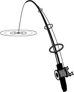 Fishing pole silhouette clipart image #41768