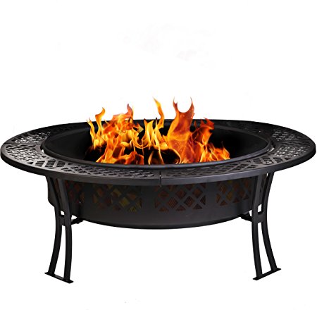 Amazon.com : CobraCo Diamond Mesh Fire Pit with Screen and Cover ...