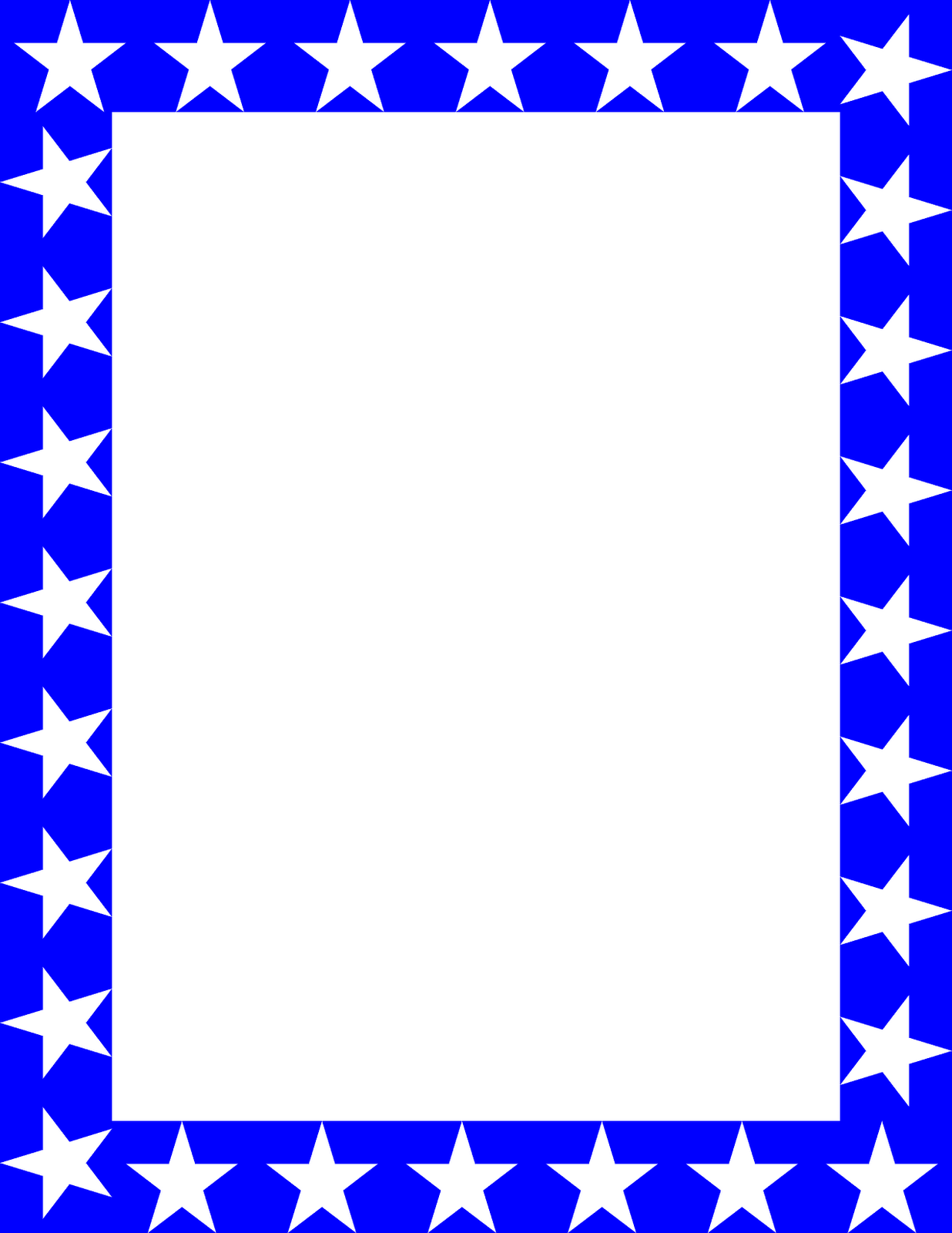 Blue star frame clipart