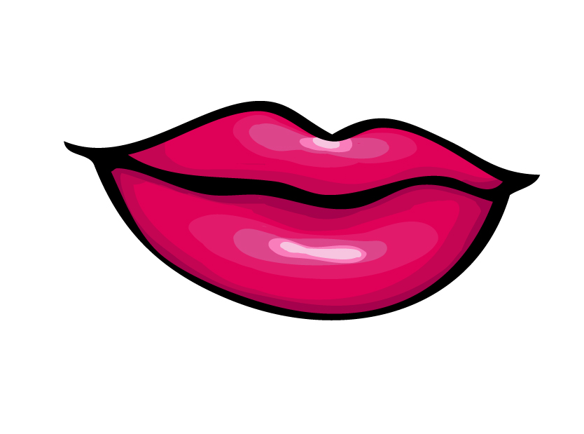 Smiling Kiss Lips Clipart