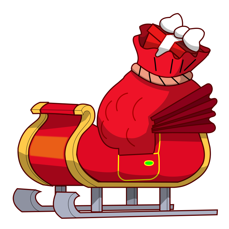 Animated santa sleigh clipart