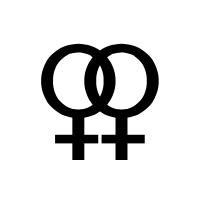 Charbase U+26A2: DOUBLED FEMALE SIGN