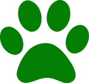 Paw prints clipart green