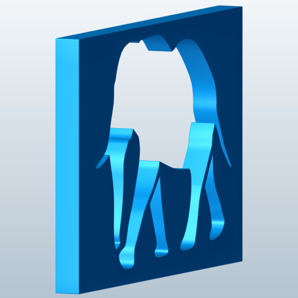 Elephant Stencil 3D Model Made with 123D 123Dapp.