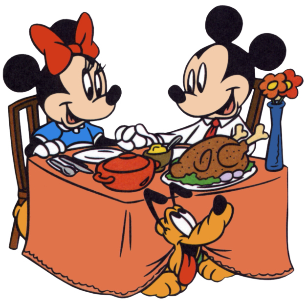 Mickey & Minnie Mouse Thanksgiving Turkey Dinner Clipart Image ...