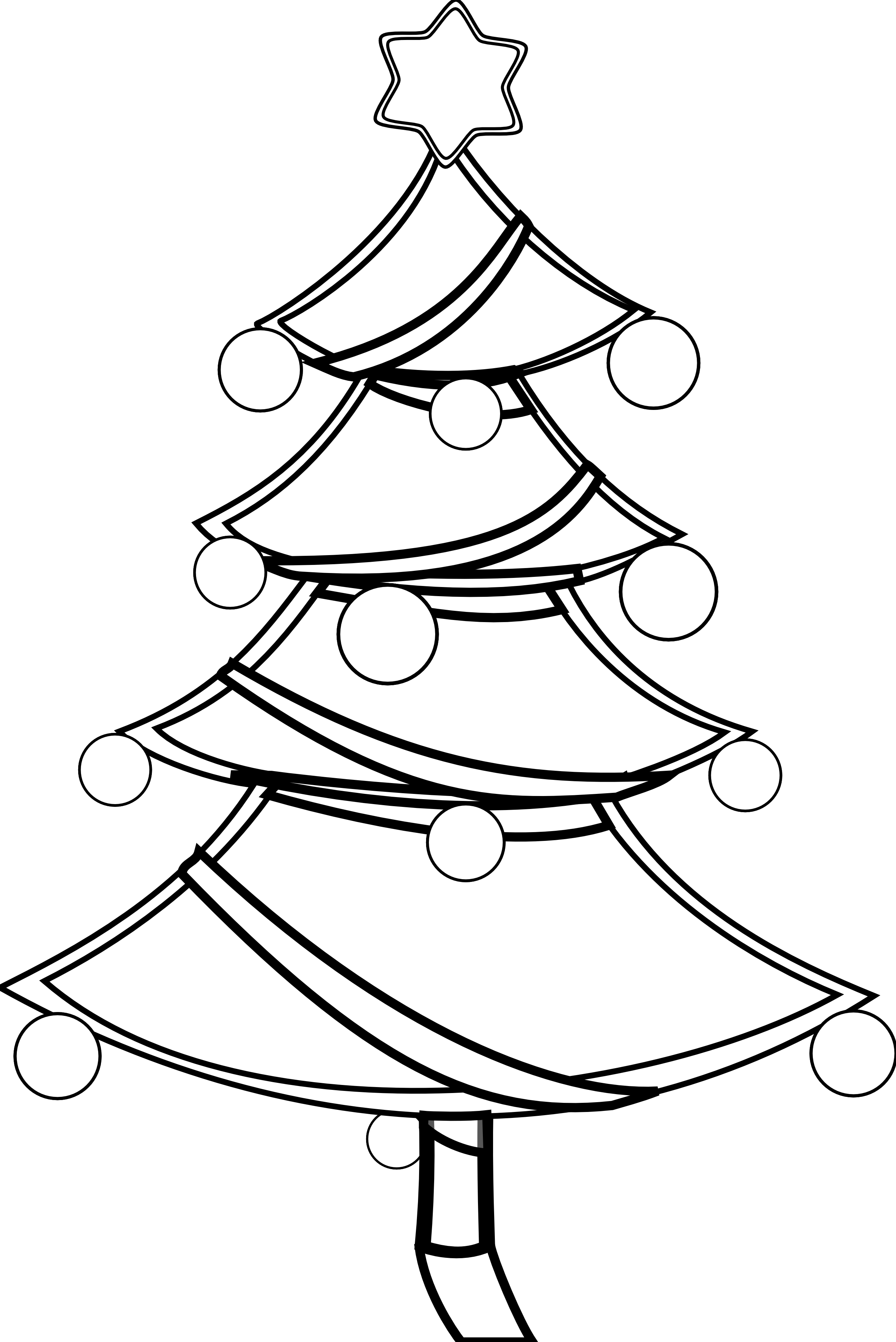 Xmas Christmas Tree 1 9 Black White Line Art Flower Flora xochi ...