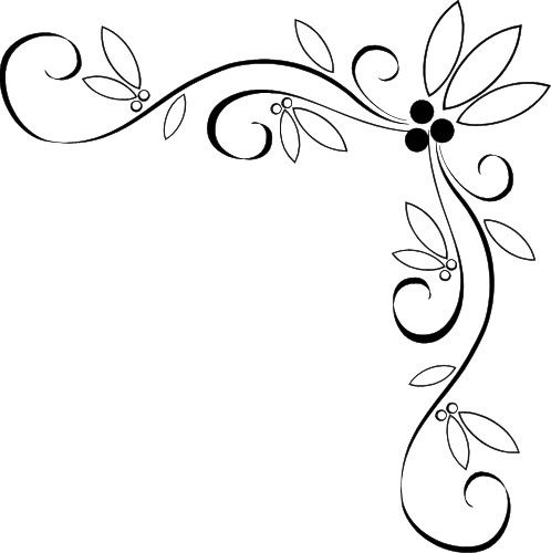 Fancy vine corner border design image | Patterns and Templates | Pint…