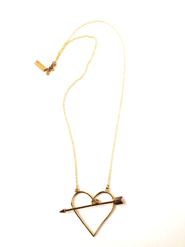 Monserat De Lucca – Brass Heart & Arrow Necklace In Gold ...