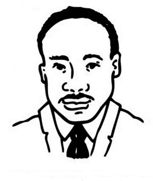 Martin Luther King Jr In Font of American Flag Coloring Page ...