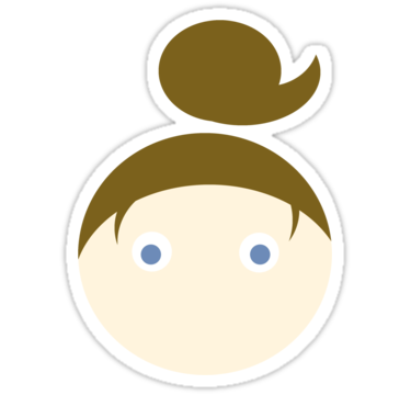 Brown Hair Blue Eyed Girl" Stickers by Rjcham | Redbubble