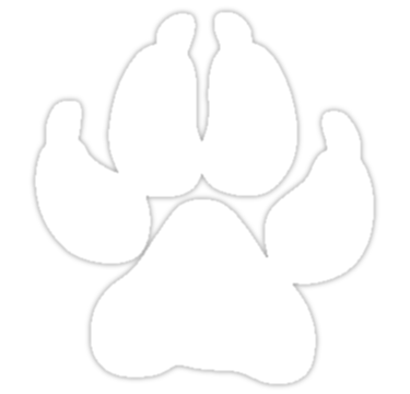 Paw Print in White" Stickers by NeedsMoreCoffee | Redbubble