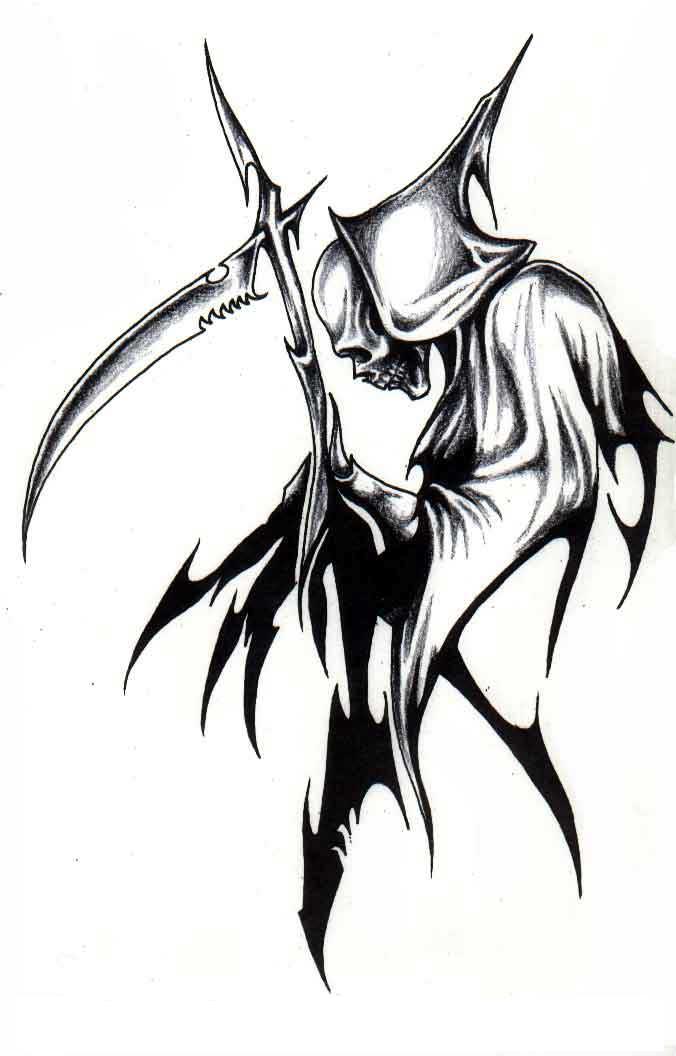 Tribal Grim Reaper Tattoo By Silent Anger On Deviantart - Free ...