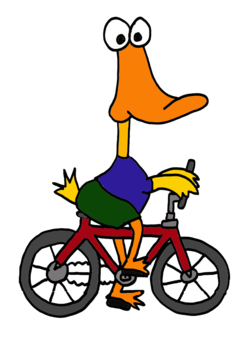 Funny Duck Riding Bicycle Cartoon design by naturesfun, Animals t ...