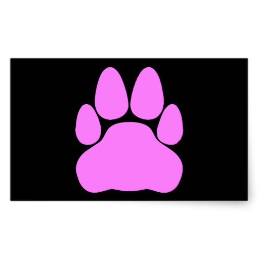 Pink Cat Paw Print Shape Sticker from Zazzle.