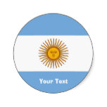 Golden Sun of May Argentina Flag Heart Stickers from Zazzle.