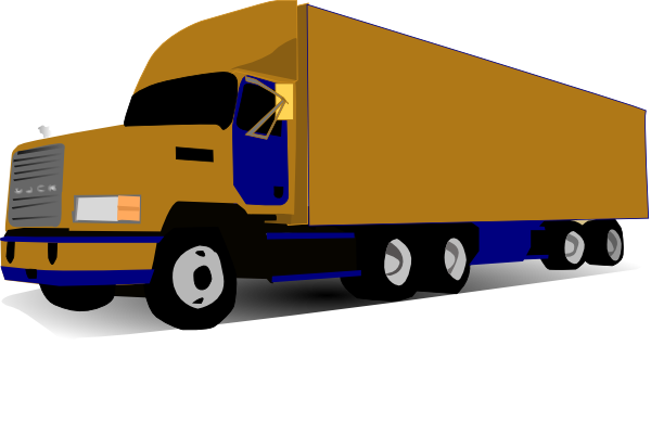 18 Wheel Truck Blue And Gold Clip Art - vector clip ...