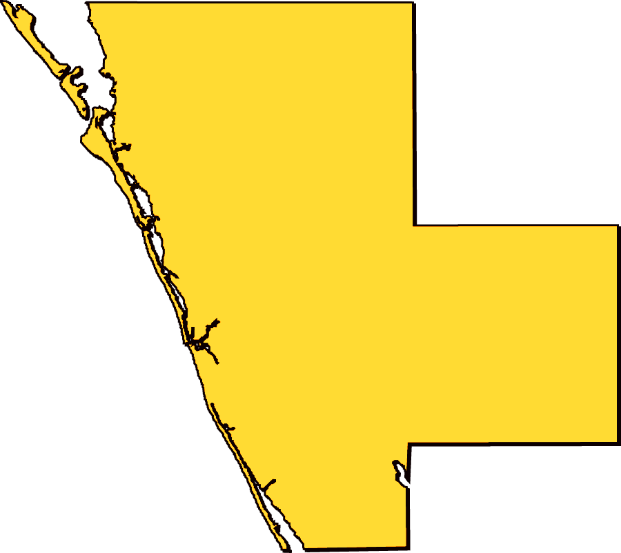 Sarasota County, "Clipart" Style Maps in 50 Colors