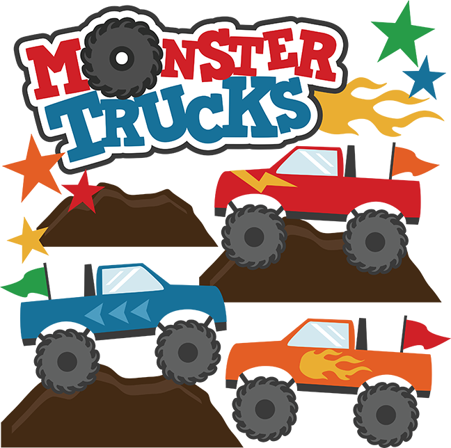 Monster truck flag clipart