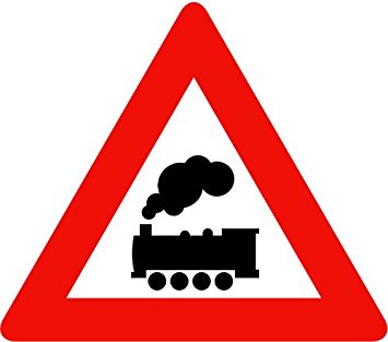 Amazon.com: Street & Traffic Sign Wall Decals - Train Ahead Symbol ...