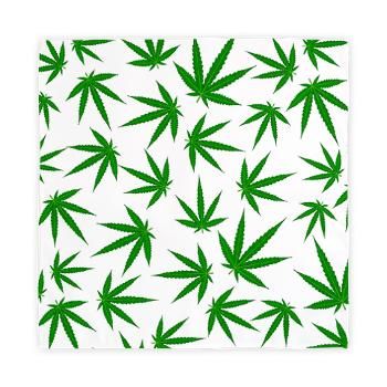 Green marijuana leaves on white Cloth Napkins | Valxart Cannabis ...