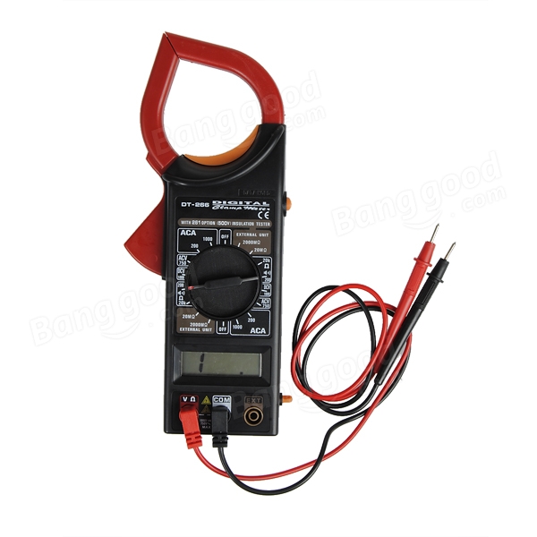 DT266 AC/DC LCD Digital Clamp Multimeter Electronic Testing Meter ...