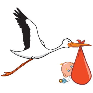 Stork Carrying Baby Clipart