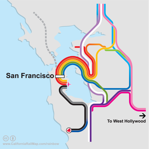 San Francisco Rainbow Transit Map - California Rail Map