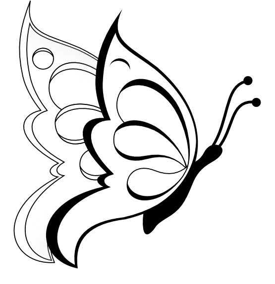 clipartist.net Â» Clip Art Â» butterfly 19 black white line art SVG