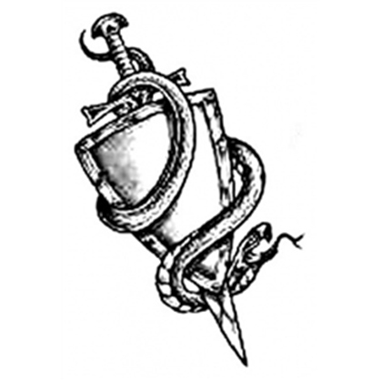 Grey Sword Shield And Snake Tattoo Designs | Tattoobite.com