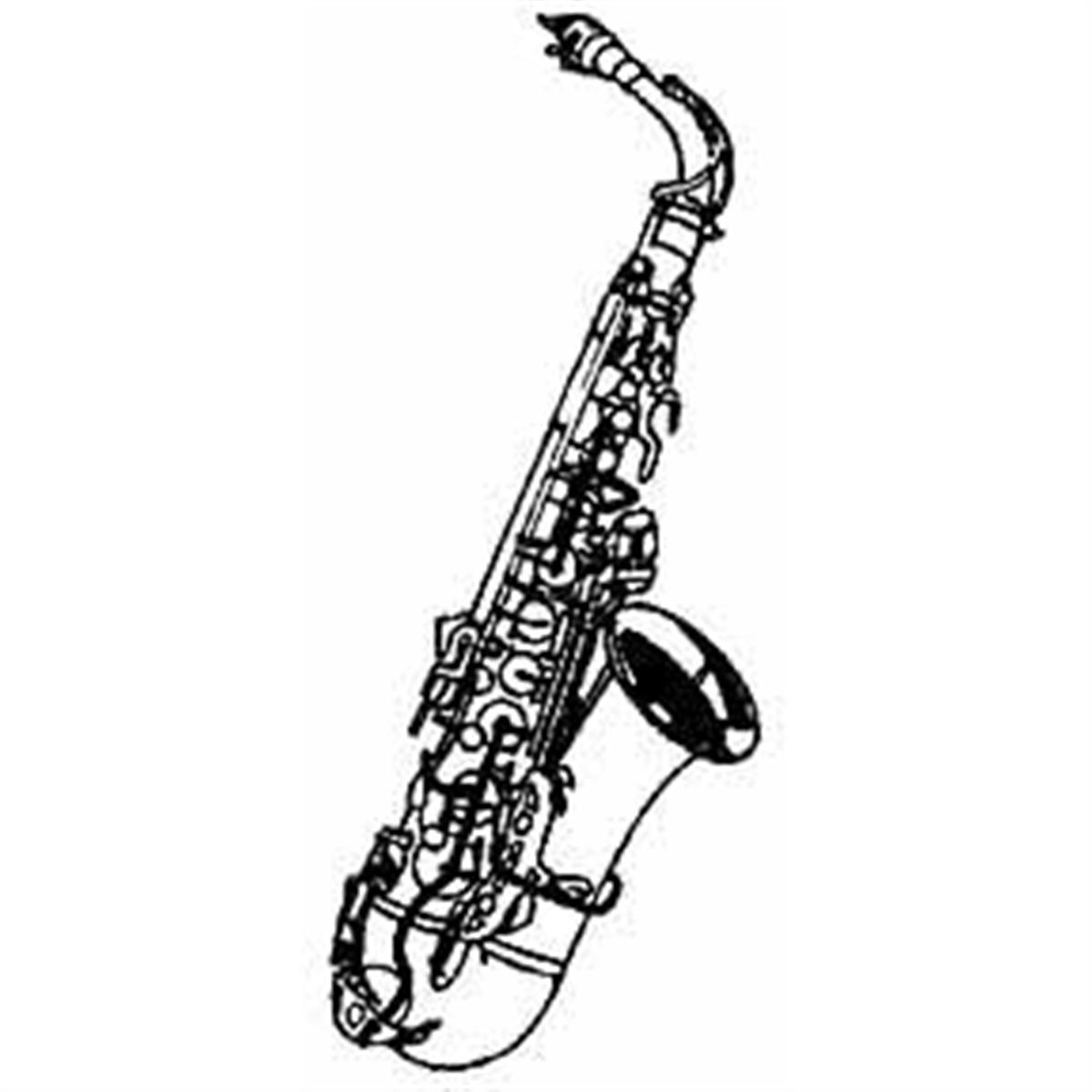 Saxophone Black And White Clipart