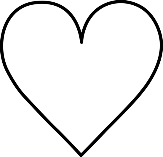 Black outline heart clipart