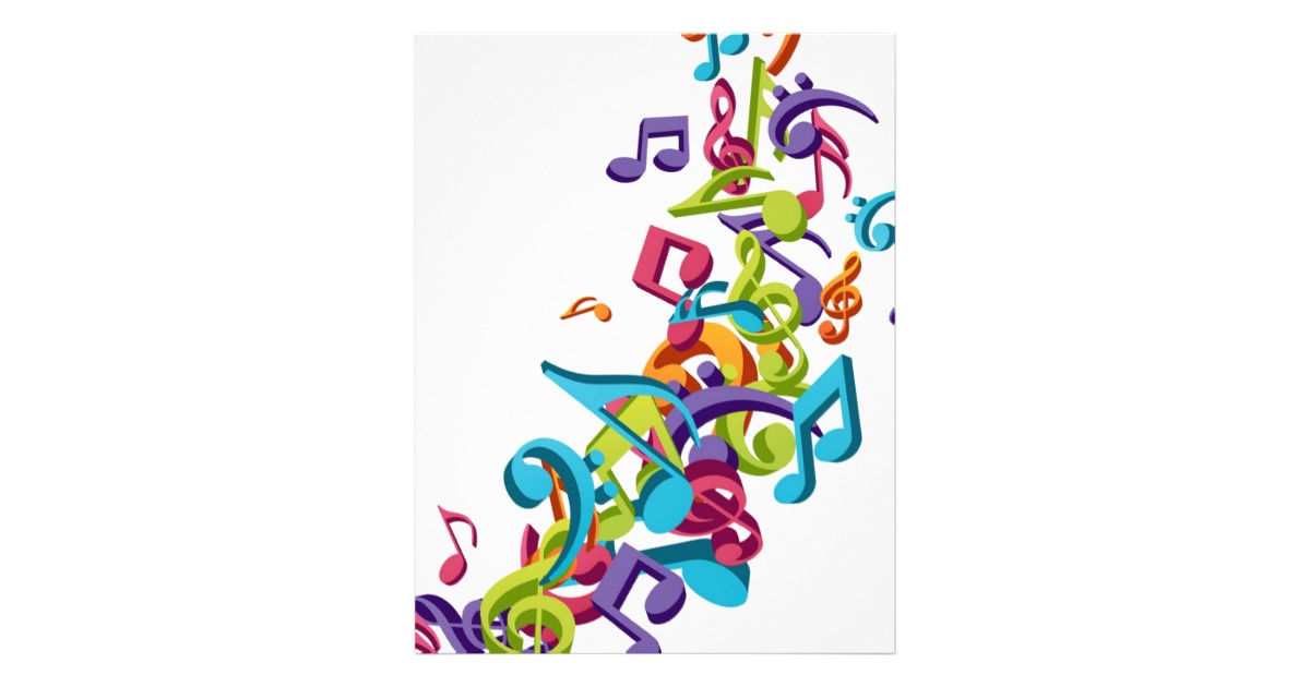 cool colourful music notes and sounds flyer | Zazzle