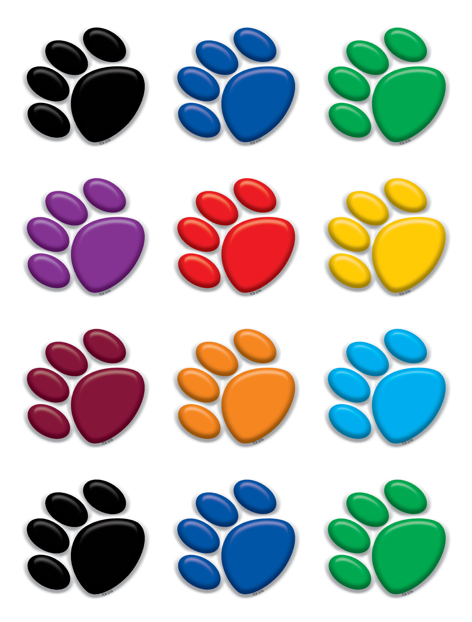 Paw Prints Â« Themes Â« Decorative | Teacher Created Resources