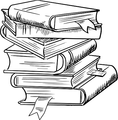 Book Stack Drawing Clip Art, Vector Images & Illustrations