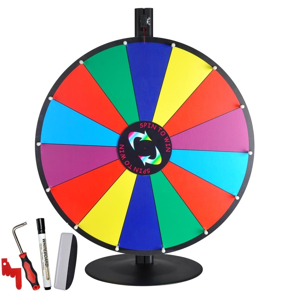 24&#034; Tabletop Color Dry Erase Prize Wheel +Stand Fortune ...
