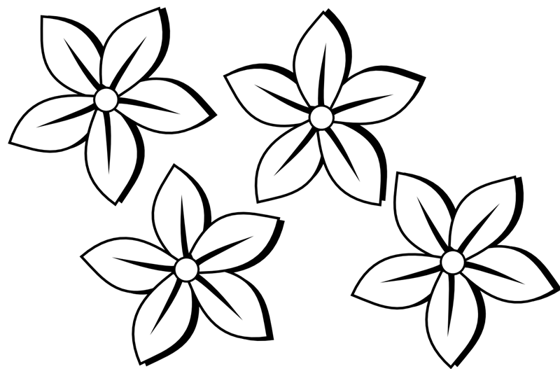 Flower Clipart Black And White Free