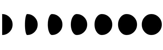 Moon phases clipart black and white
