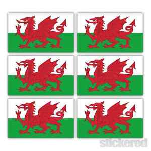 6 x SMALL WELSH DRAGON CAR BIKE HELMET WINDOW VINYL STICKERS ...