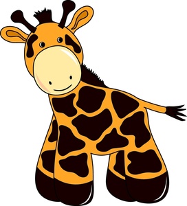 Giraffe Clipart Image - Cartoon Baby Giraffe