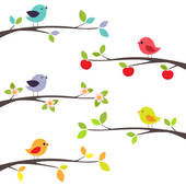 Bird on branch clip art