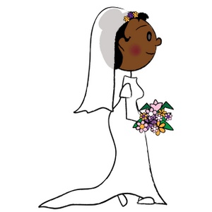 Bride Clipart Image - African American Bride