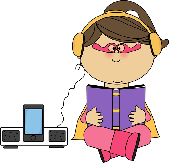 child listening to music clipart